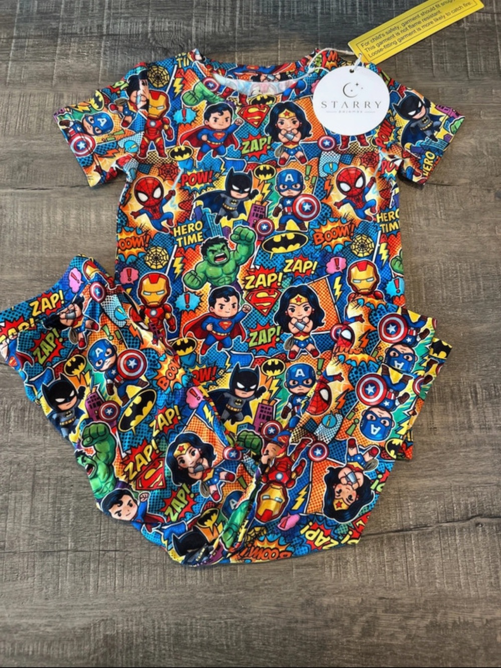 Bamboo Superhero Kids two piece pajamas